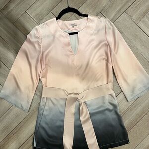 Badgley Mischka Pink Satin Blouse